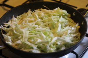 Finely shredded cabbage